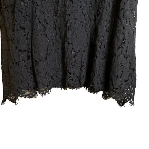 Isaac Mizrahi Live! Black Women's Shell with Lace Overlay Size 1X - Picture 8 of 9